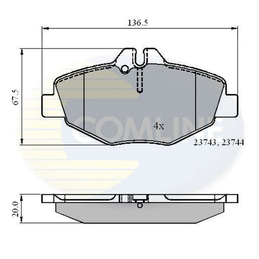 Comline 4 x Front Brake Pad Set CBP01209