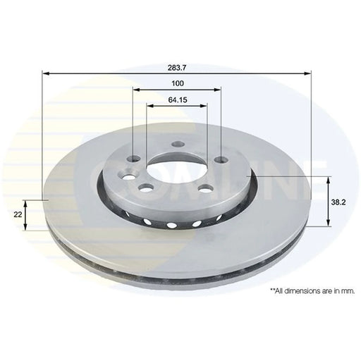 Comline 2 x Internally Vented Front Brake Discs ADC1318V