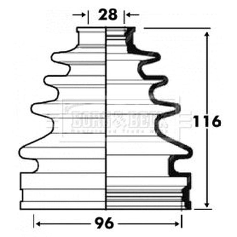 Borg & Beck Drive Shaft Bellow Kit Front Left BCB2874