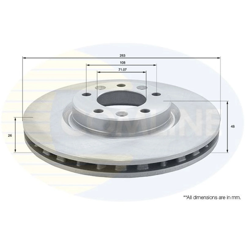 Comline 2 x Front Brake Discs ADC2725V