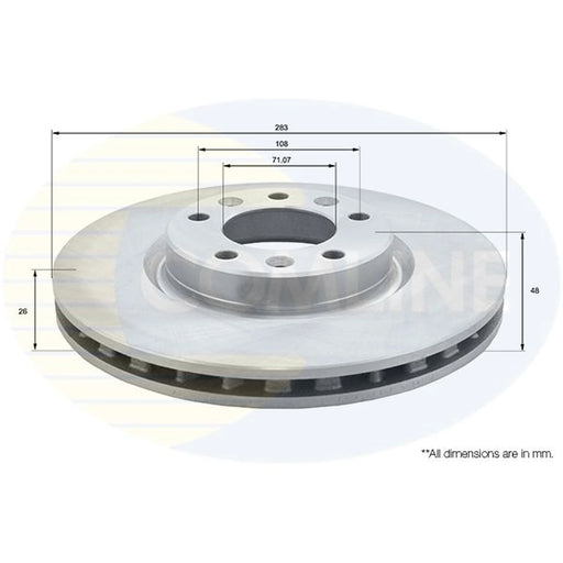 Comline 2 x Front Brake Discs ADC2725V