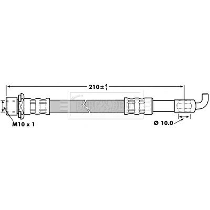 Borg & Beck Brake Hydraulic Hose Line Left BBH7261