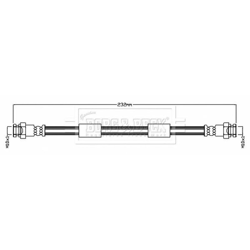 Borg & Beck Brake Hydraulic Hose Line Rear Left BBH8708