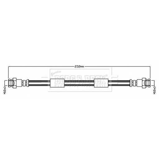 Borg & Beck Brake Hydraulic Hose Line Rear Left BBH8708