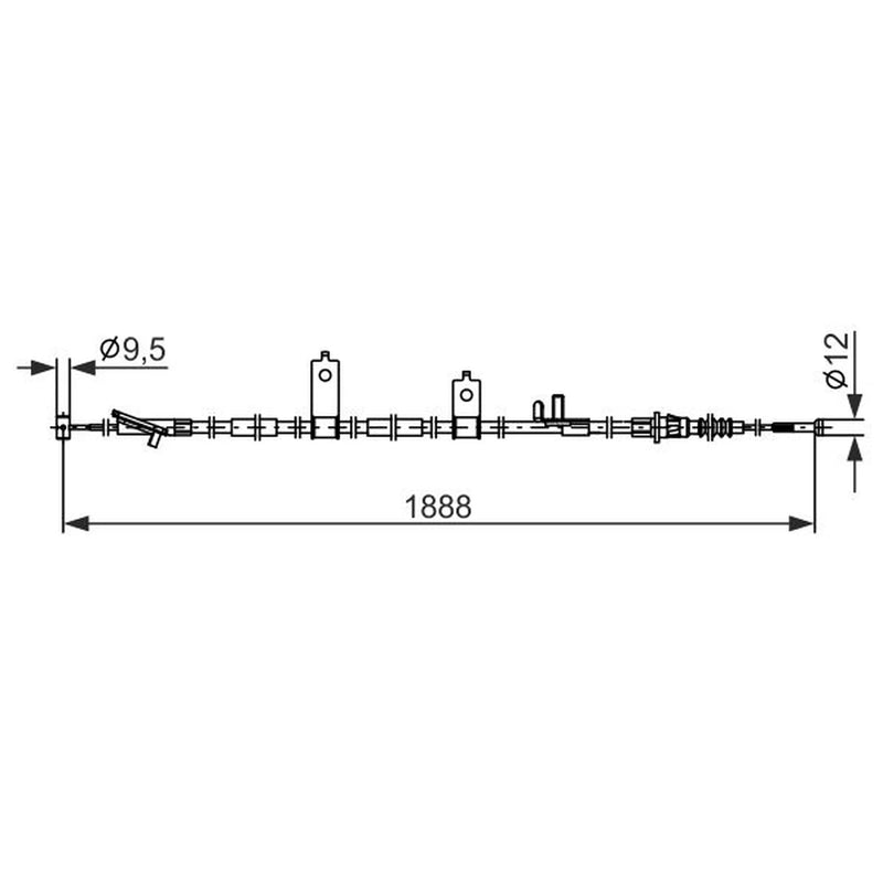 Bosch Handbrake Cable Rear 1 987 482 855