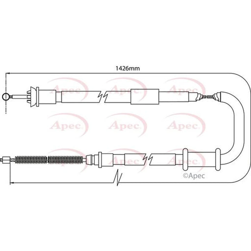 Apec Handbrake Cable Left Rear CAB1094
