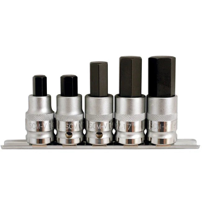 Laser Tools Hex Socket Bit Set 1/2"D 5pc - PL