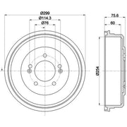 Mintex Brake Drum Assembly Rear MBD423