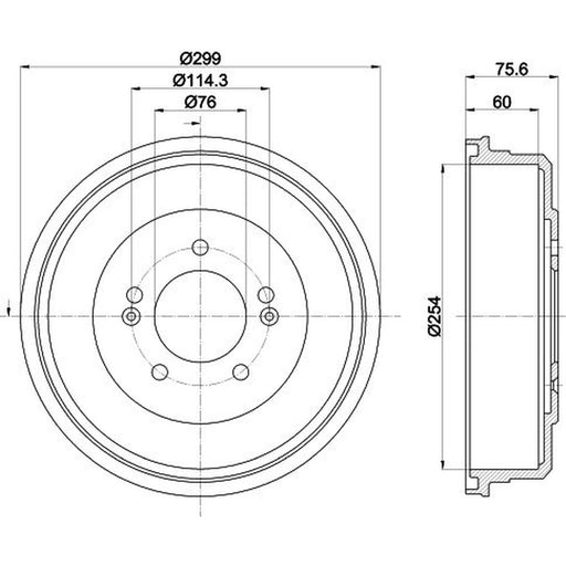 Mintex Brake Drum Assembly Rear MBD423