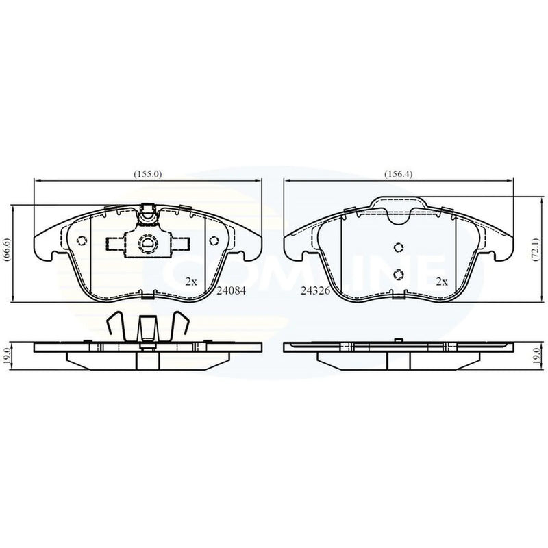 Comline 4 x Front Brake Pad Set CBP06036