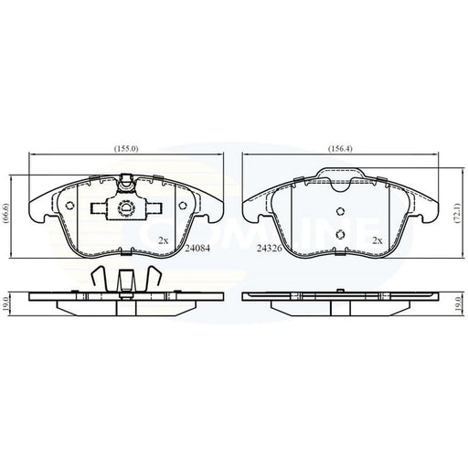 Comline 4 x Front Brake Pad Set CBP06036