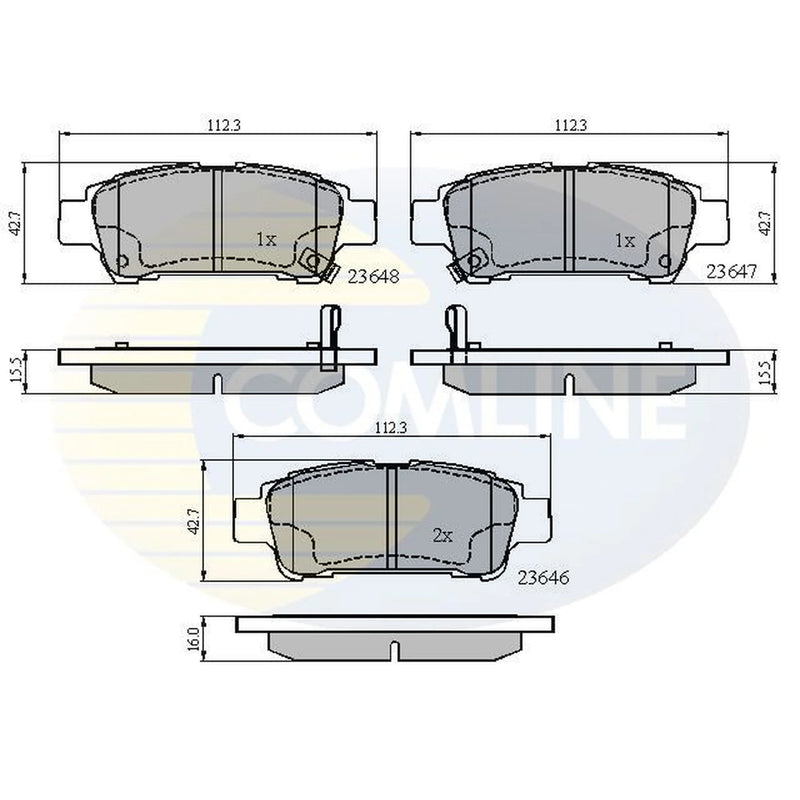 Comline 4 x Rear Brake Pad Set CBP31133