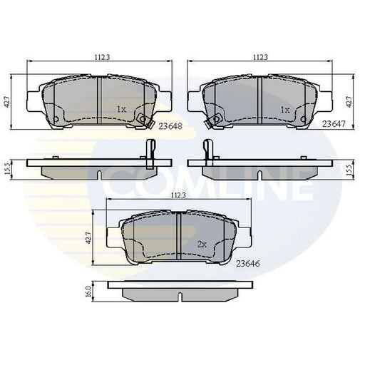 Comline 4 x Rear Brake Pad Set CBP31133