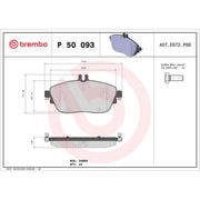 Brembo 4 x Front Brake Pad Set P50093X