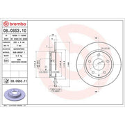 Brembo 2 x Solid Rear Brake Discs 08.C653.11