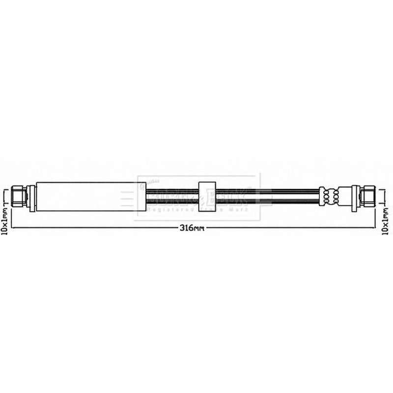 Borg & Beck Brake Hydraulic Hose Line Rear Left BBH8019