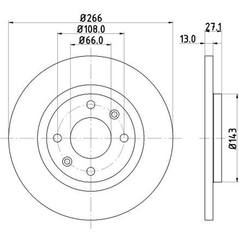 DON 2 x Front Brake Discs PCD10822