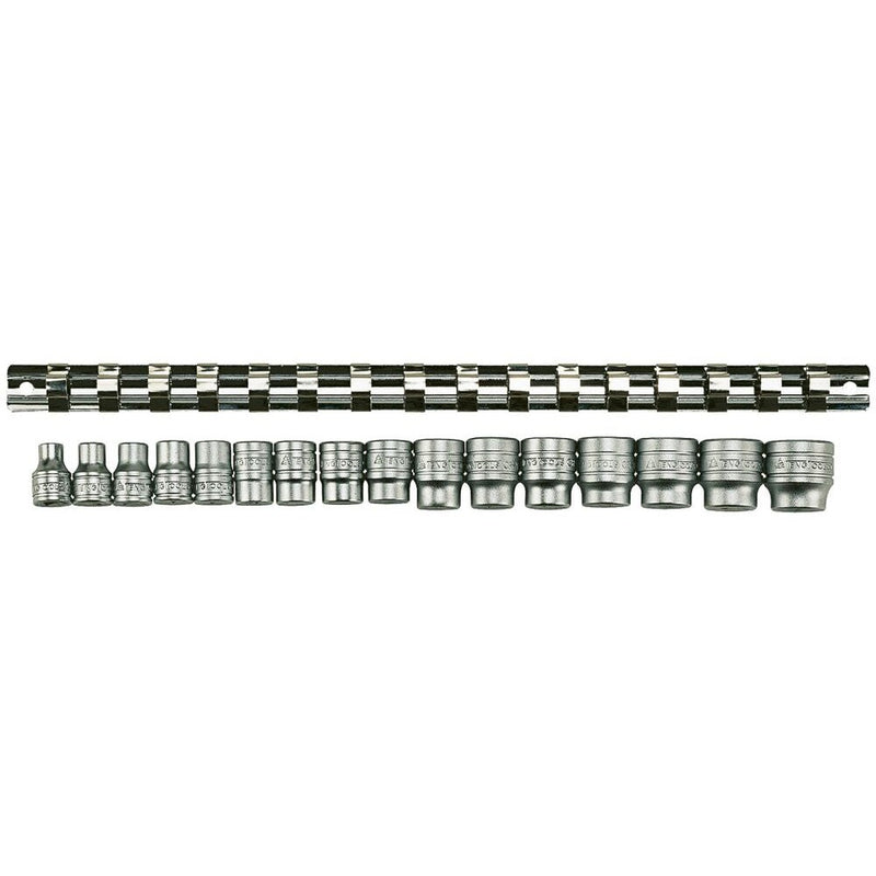 Teng Tools Socket Clip Rail Set 3/8" Drive 16 Pieces