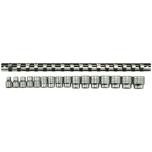 Teng Tools Socket Clip Rail Set 3/8" Drive 16 Pieces