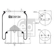 Febi Air Suspension Bellow 199mm Rear Right 39134