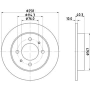DON 2 x Solid Rear Brake Discs PCD14962