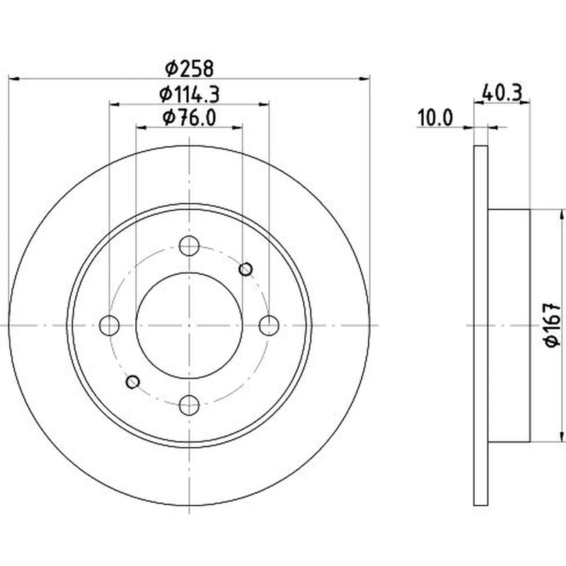 DON 2 x Solid Rear Brake Discs PCD14962