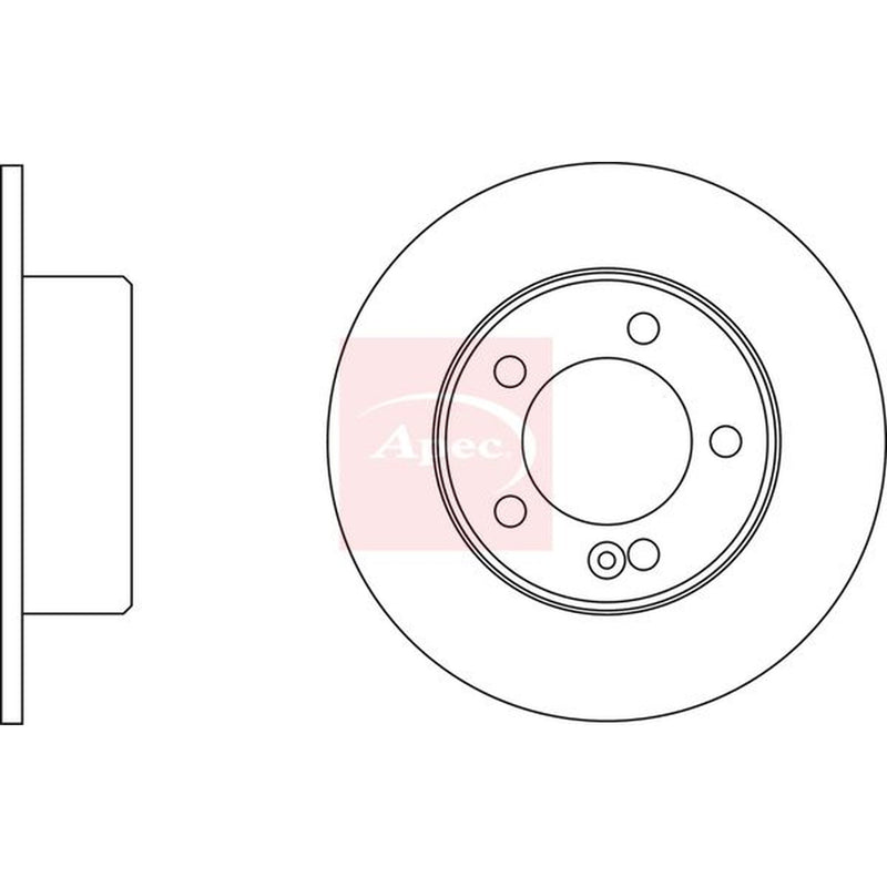 Apec 2 x Solid Rear Brake Discs DSK2840