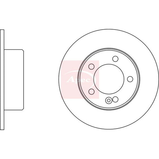 Apec 2 x Solid Rear Brake Discs DSK2840