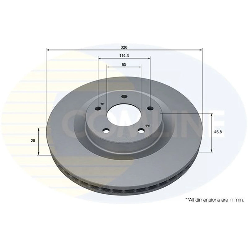 Comline 2 x Front Brake Discs ADC5051V