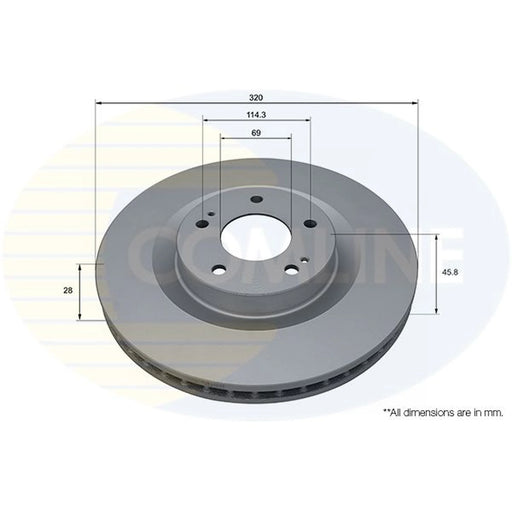 Comline 2 x Front Brake Discs ADC5051V