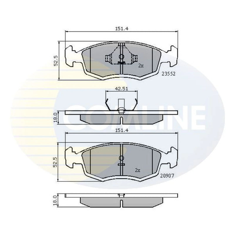 Comline 4 x Front Brake Pad Set CBP0201