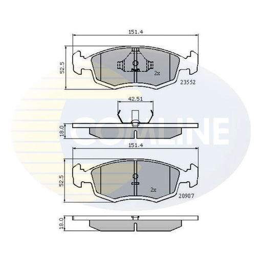 Comline 4 x Front Brake Pad Set CBP0201