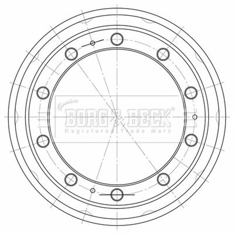 Borg & Beck Brake Drum Assembly Front BBR32528