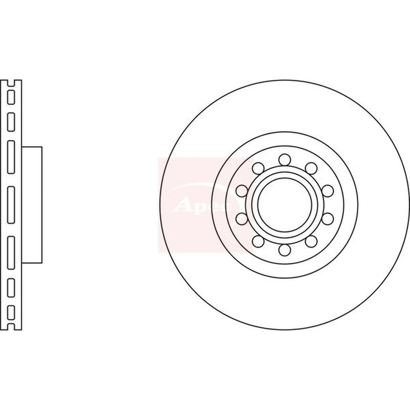 Apec 2 x Vented Front Brake Discs DSK2017