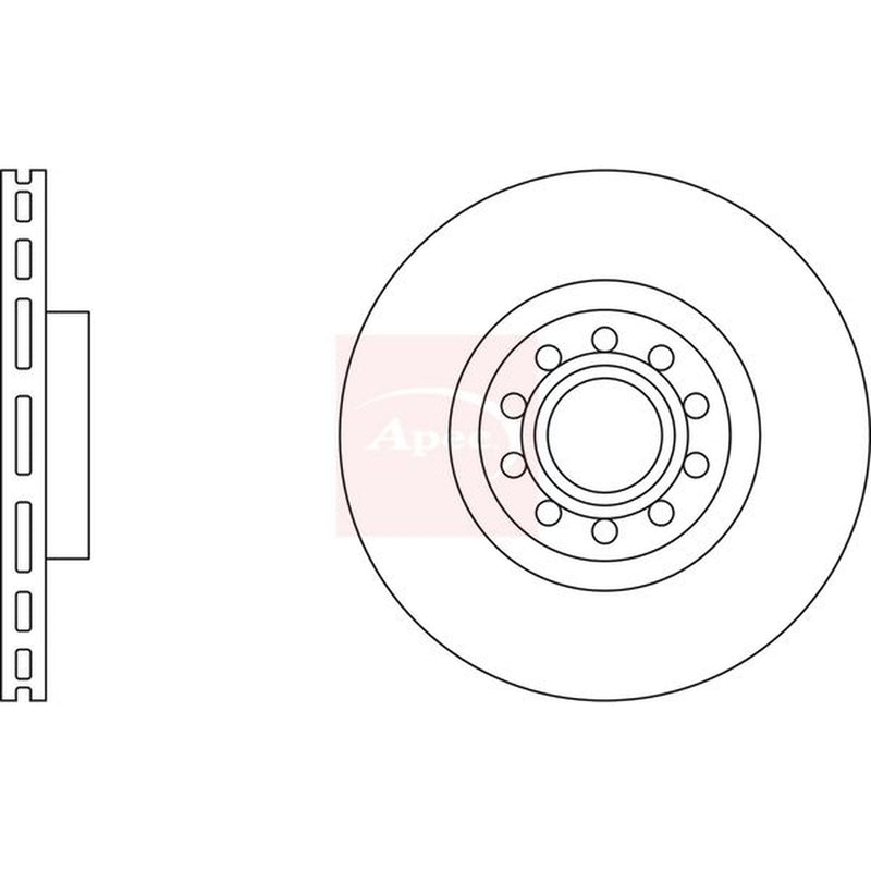Apec 2 x Vented Front Brake Discs DSK2017