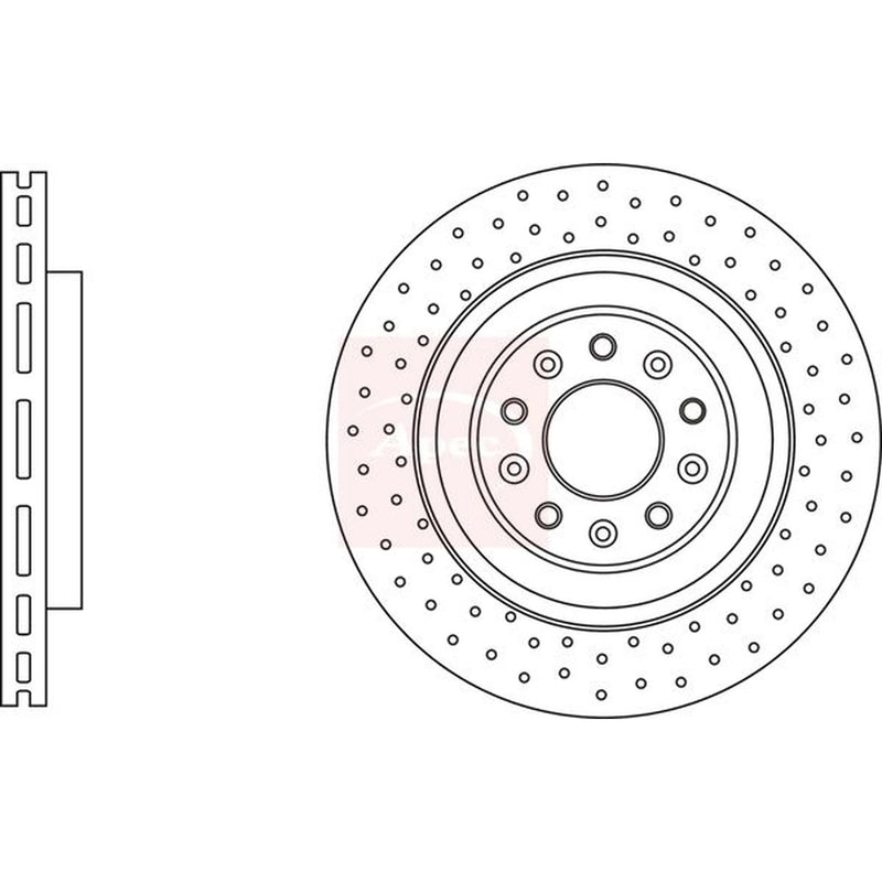 Apec 2 x Perforated/Vented Front Brake Discs DSK3218