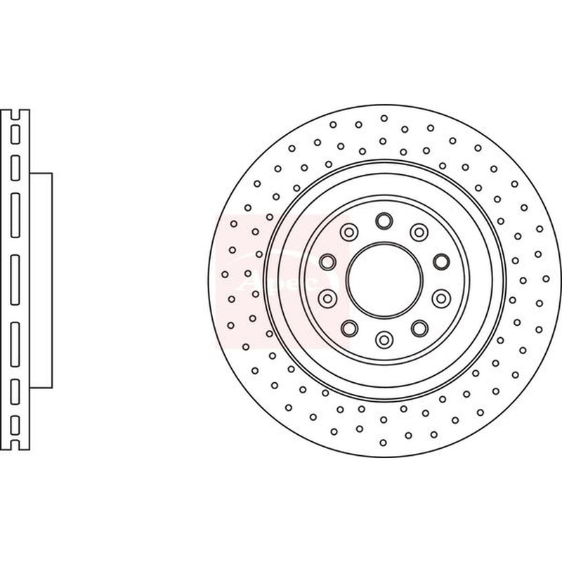 Apec 2 x Perforated/Vented Front Brake Discs DSK3218