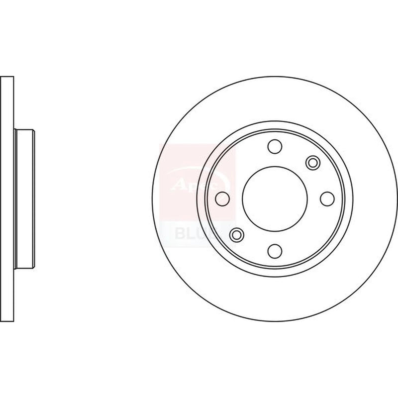Apec 2 x Solid Front Brake Discs SDK6011