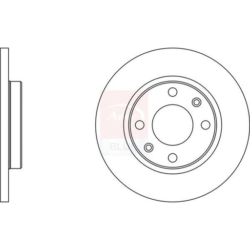 Apec 2 x Solid Front Brake Discs SDK6011
