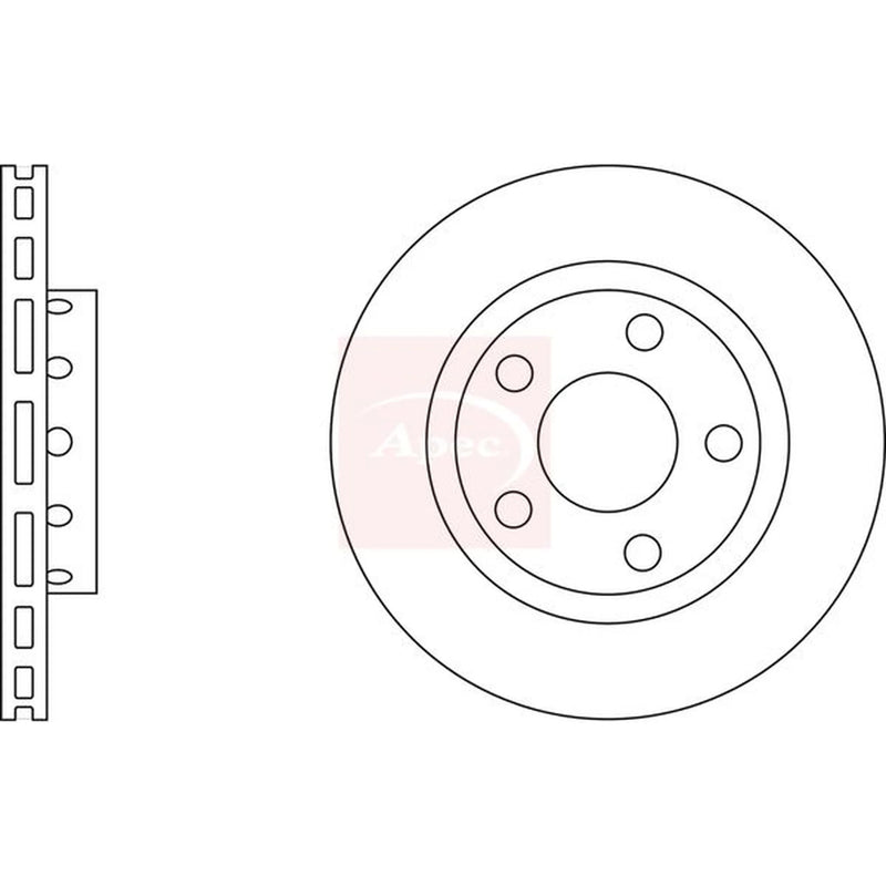 Apec 2 x Vented Rear Brake Discs DSK2293