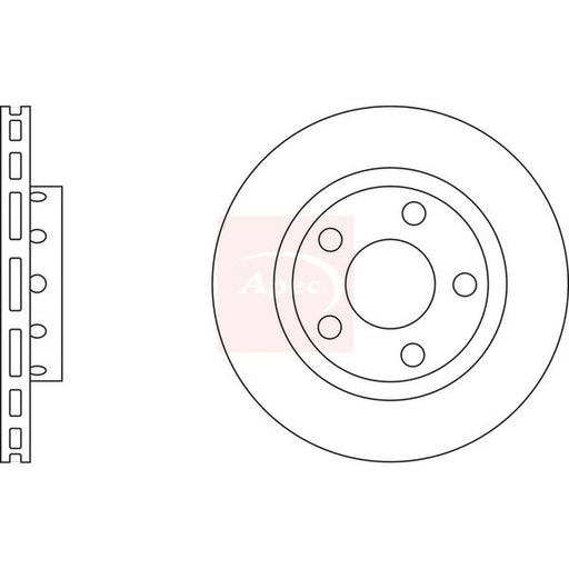 Apec 2 x Vented Rear Brake Discs DSK2293