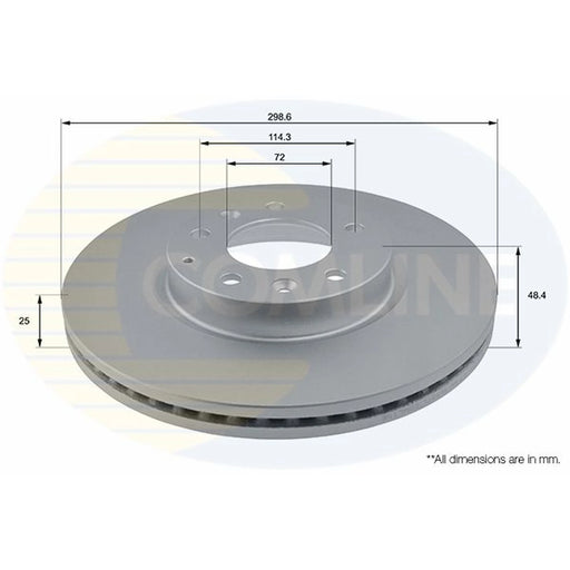 Comline 2 x Internally Vented Front Brake Discs ADC0469V