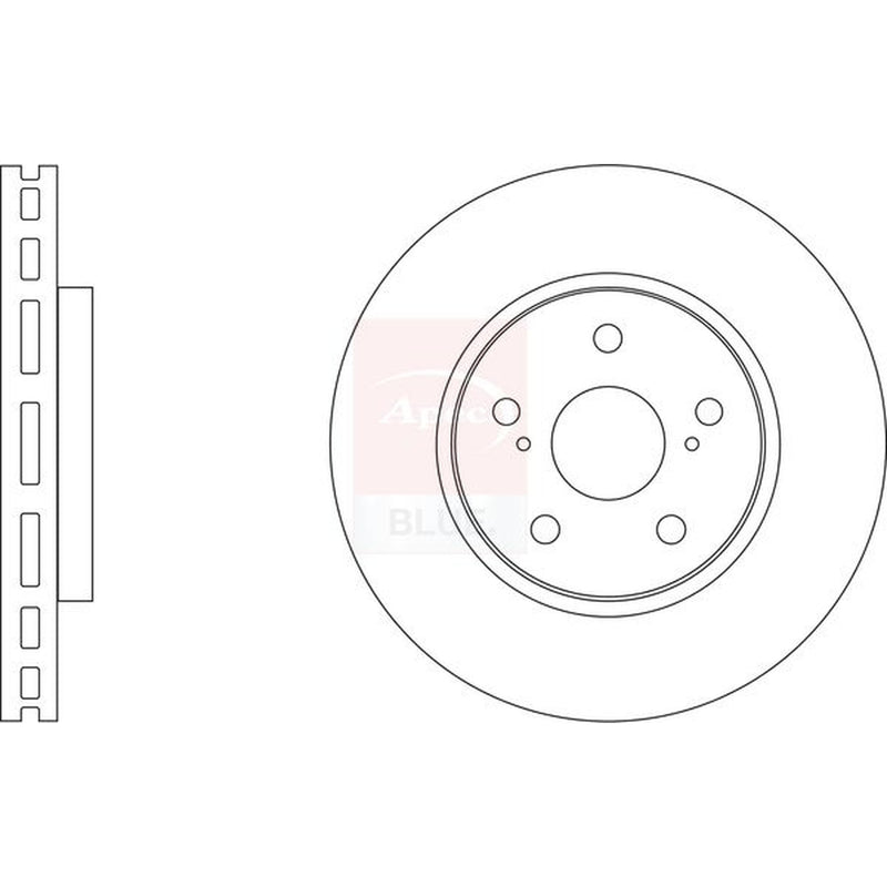 Apec 2 x Vented Front Brake Discs SDK6961