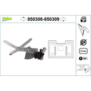 Valeo Electric Window Regulator Lifter Right Front 850309