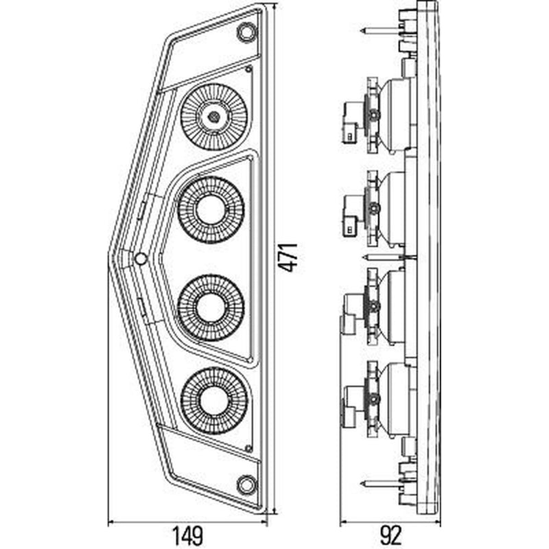Hella Tail Light / Lamp PY21W Right 2VP 012 570-121