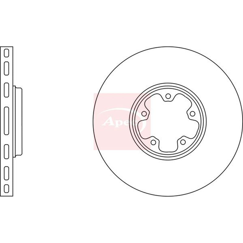 Apec 2 x Vented Front Brake Discs DSK2035