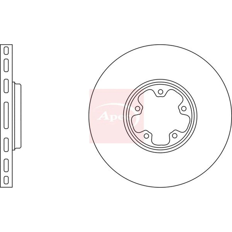 Apec 2 x Vented Front Brake Discs DSK2035