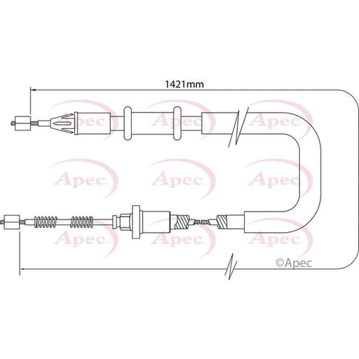 Apec Handbrake Cable Right Rear CAB1372