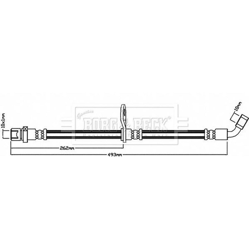 Borg & Beck Brake Hydraulic Hose Line Rear Left BBH8081