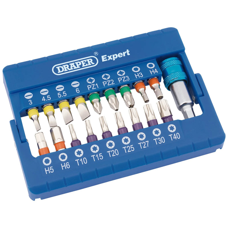 Draper Expert Screwdriver Bit Set 19 Piece S2 Steel 25mm
